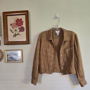 100% Irish Linen Talbots Cropped Jacket